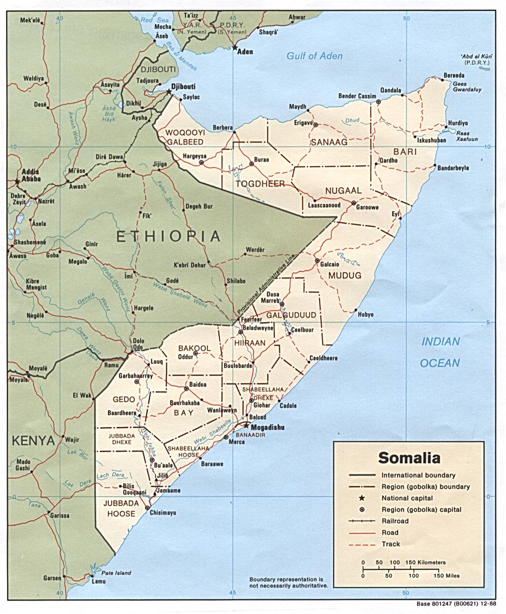 somalie villes carte